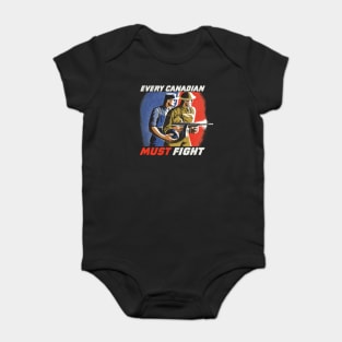 Every Canadian Must Fight | World War 2 Propaganda Baby Bodysuit